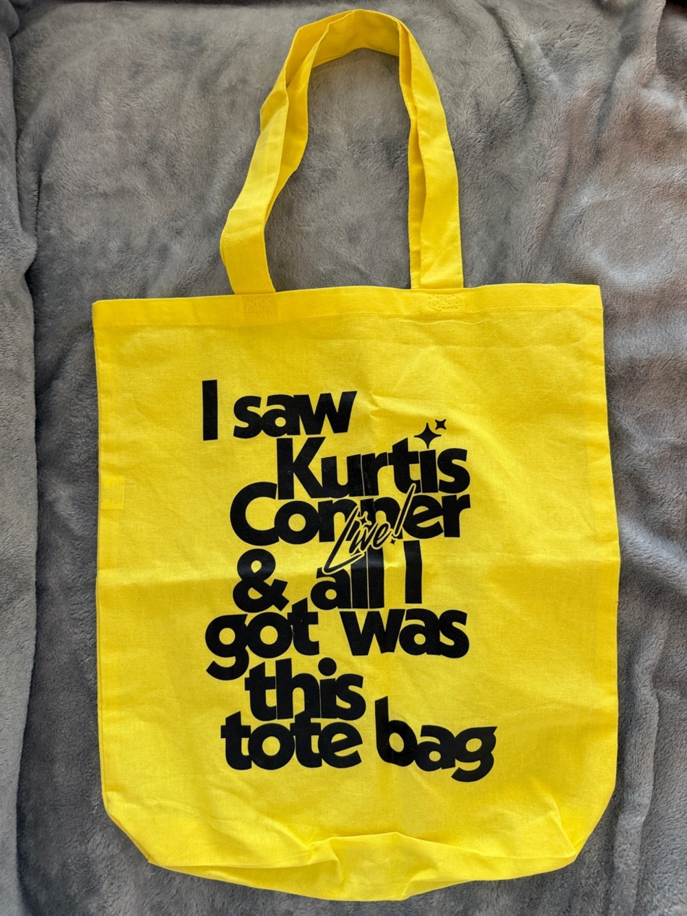 Yellow Graphic Tote Bag featuring Print